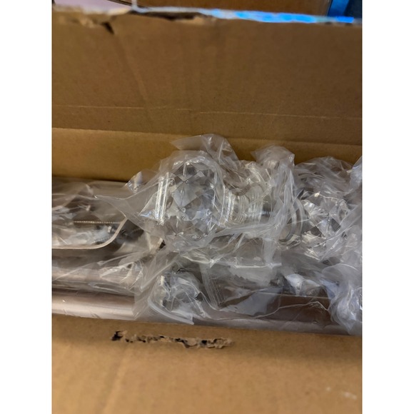 Crystal Finial Curtain Rod Set Adjustable 18-45 Inch Champagne Bronze - Picture 3 of 6